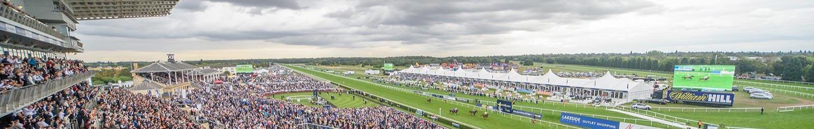 Doncaster grandstand with a large crowd