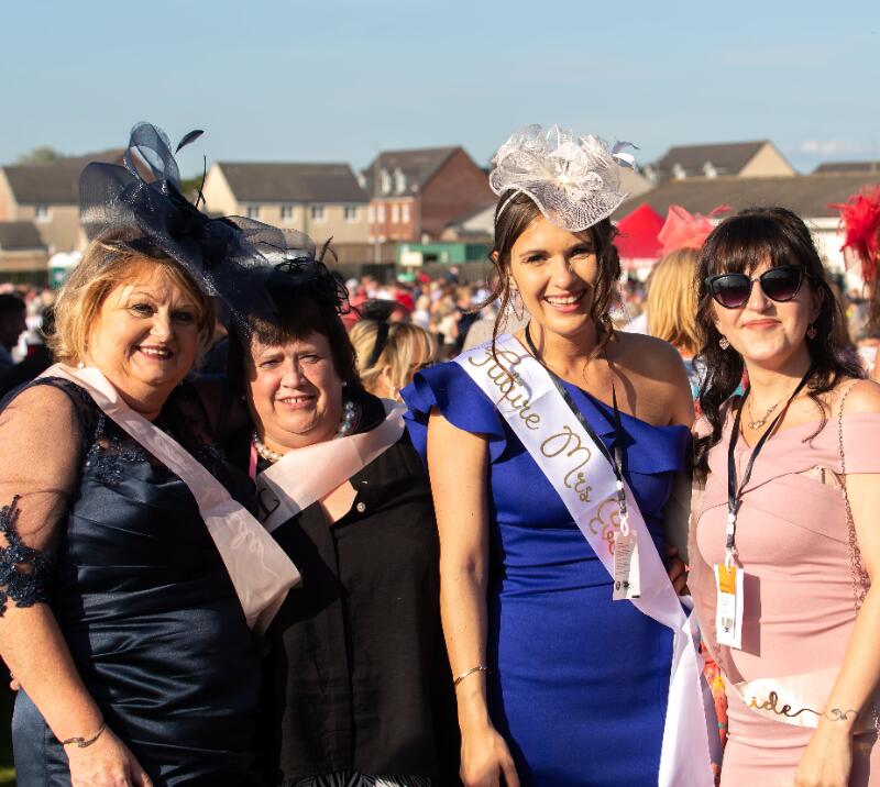 A bride to be and her hen party at Ffos Las Races
